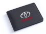 Opbergetui van zwart leer voor pasjes/rijbewijs met Toyota-logo Nieuw