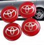 Naafdopstickerset Toyota kleur: rood/chroom Nieuw